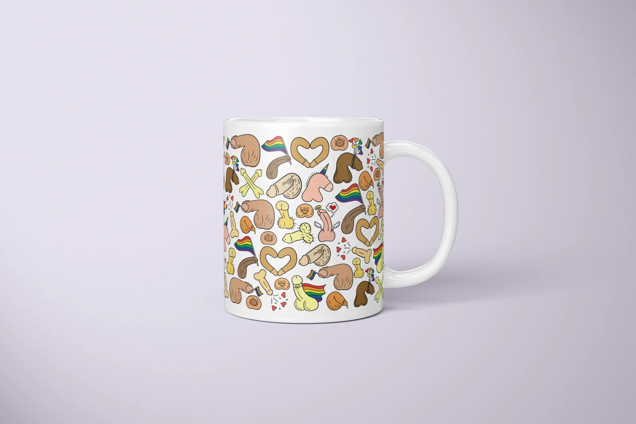 Rainbow Pride Penis Mug – Cheeky LGBTQ Gift - primary mug mockup