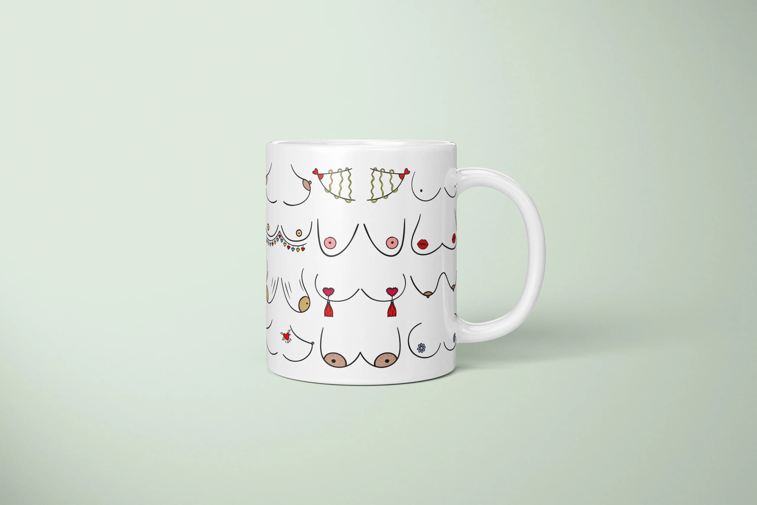 Valentine’s Boobs Mug – Cheeky Partner Gift - primary mug mockup